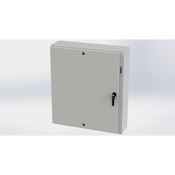 3 Point Latch with Padlock Handle Electrical Enclosures, 42 in H, 10 in D, 37.38 in W, Carbon Steel